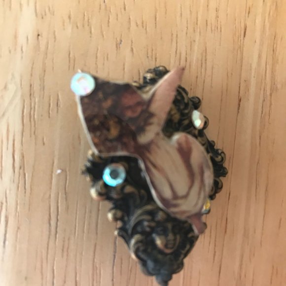 Victorian Angel Cherub Pin Brooch Handmade Vintage - Picture 2 of 8